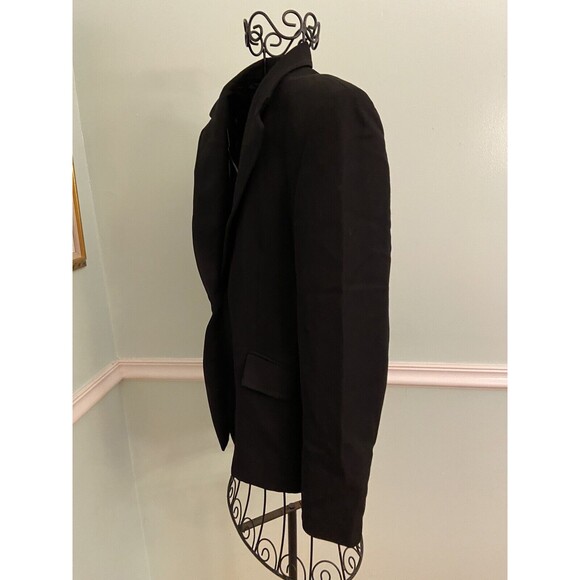 J Crew 10 Black Blazer Hidden Button 100% Wool  Career Jacket - Picture 2 of 5